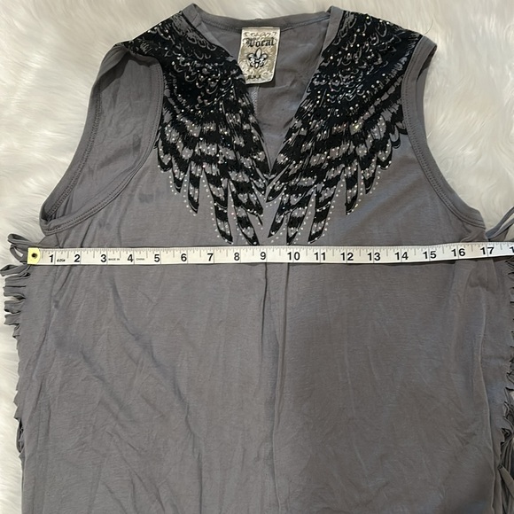 NWT VOCAL Fringe Studded Embellishment Boutique Vest - Picture 10 of 11